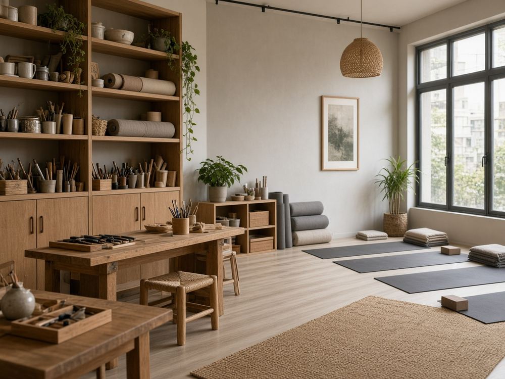About the Yoga / pilates / stretching studio at Noble Wave House