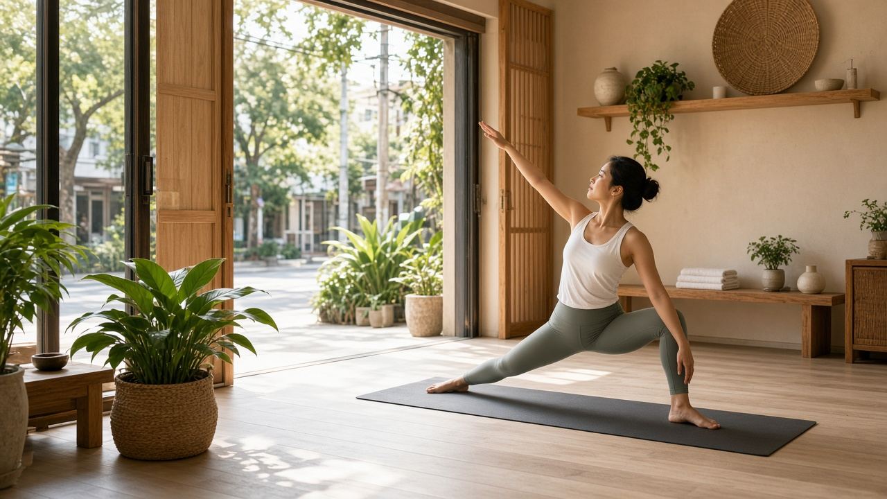 Yoga / pilates / stretching full-bleed at Noble Wave House